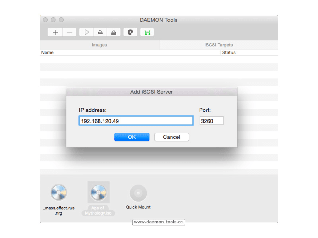 daemon tool for mac downloaded and installed on the mac